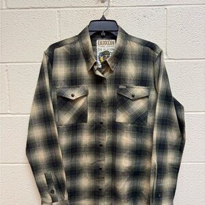 DIXXON Men's Casual Plaid Shirt in Black and Cream The Platoon
